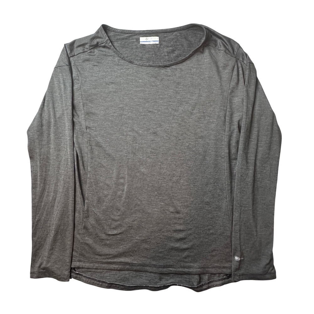 Columbia Shirt Womens XS Gray Heathered‎ Long Sleeve Crew Neck Active XL0922